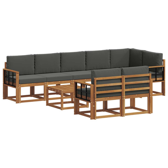 Ensemble de canapés d'extérieur 9 pcs naturel et anthracite