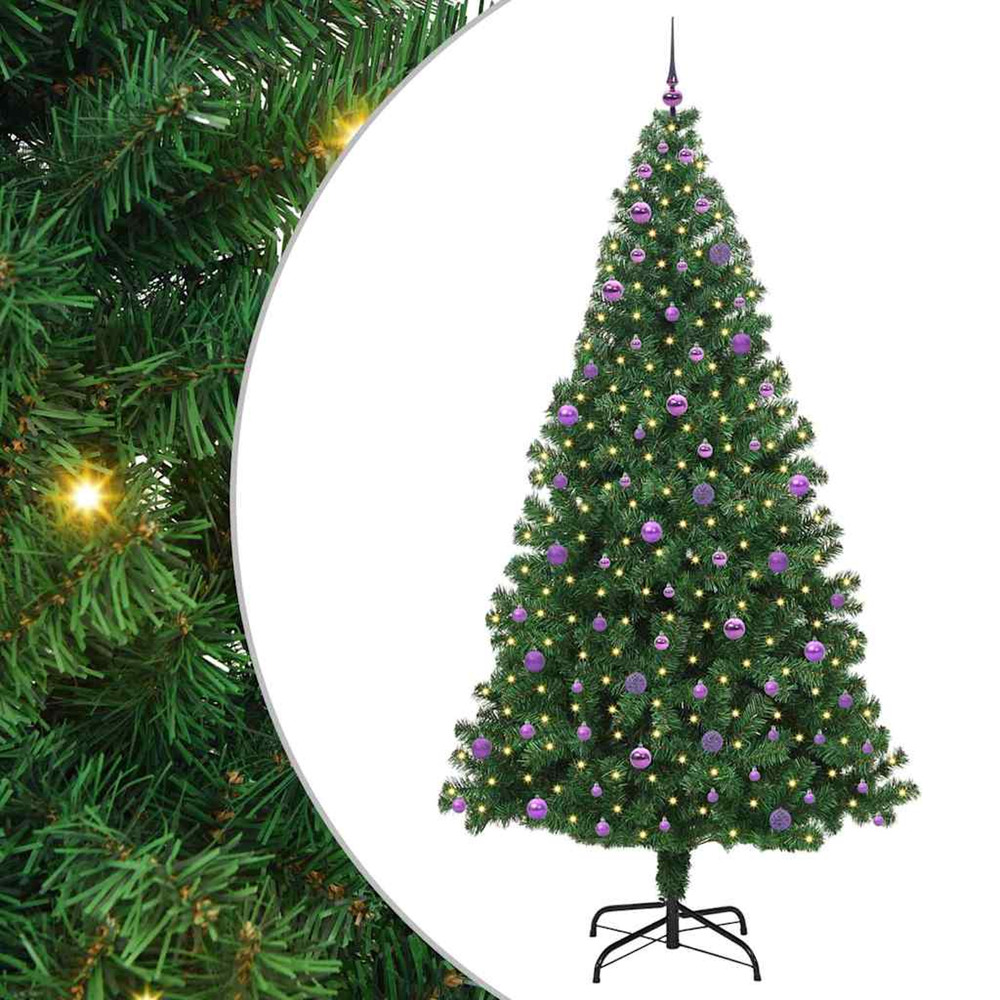 Sapin de noël artificiel vert 240 cm pvc, acier et plastique