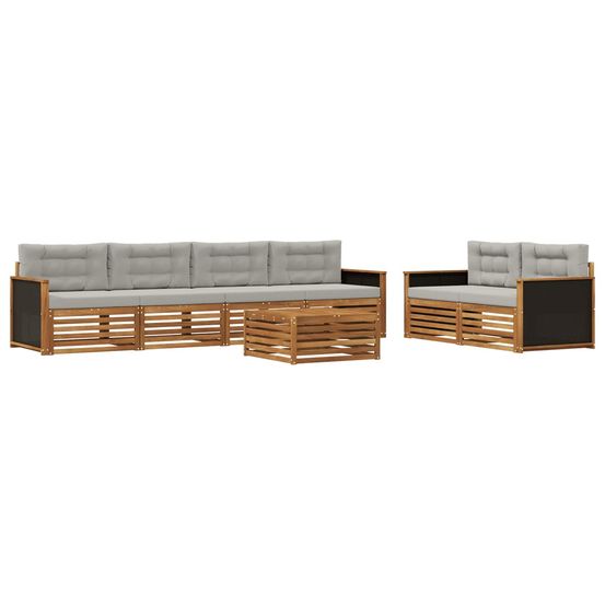 Ensemble de canapés d'extérieur 7 pc naturel et gris clair