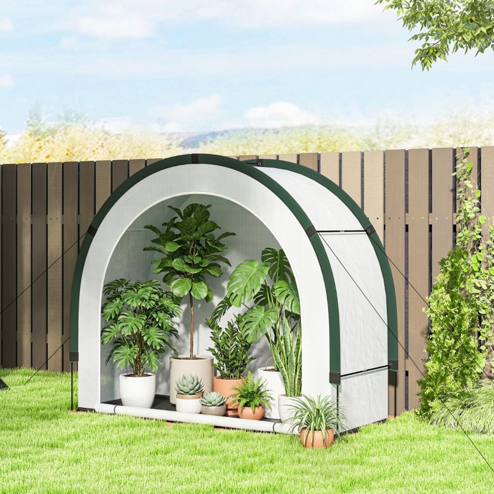 Serre tunnel de jardin pe vert 200 x 80 x 164 cm pour terrasse potager pliable - comfortxl outdoor living