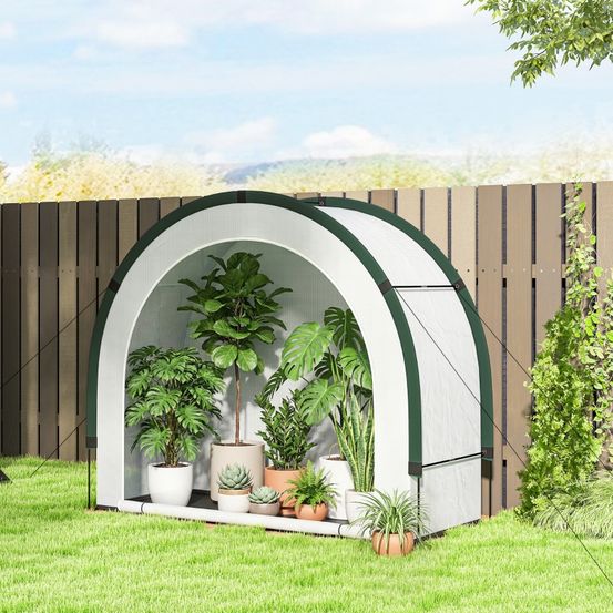 Serre tunnel de jardin pe vert 200 x 80 x 164 cm pour terrasse potager pliable - comfortxl outdoor living
