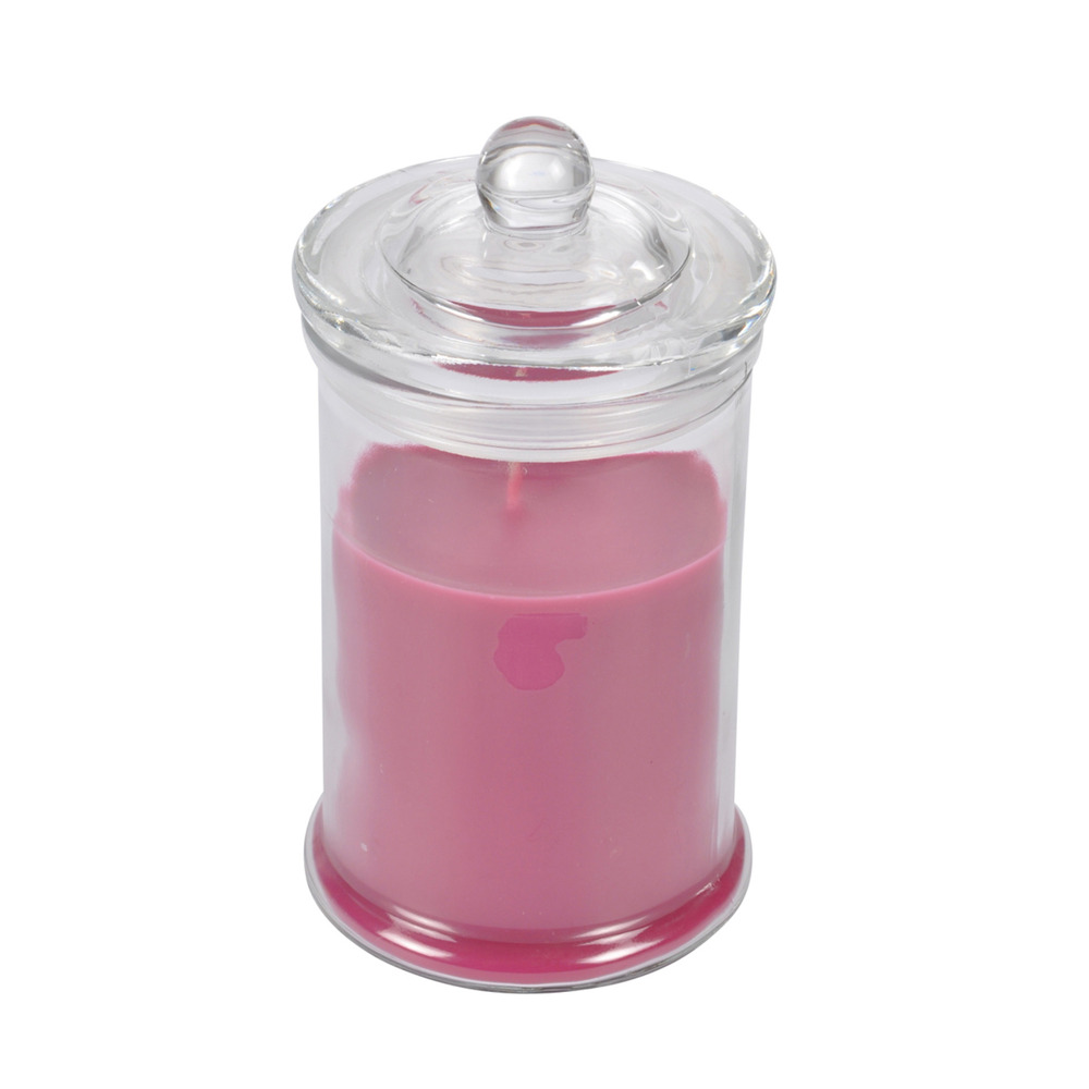Bougie bocal en verre senteur orchidee rose