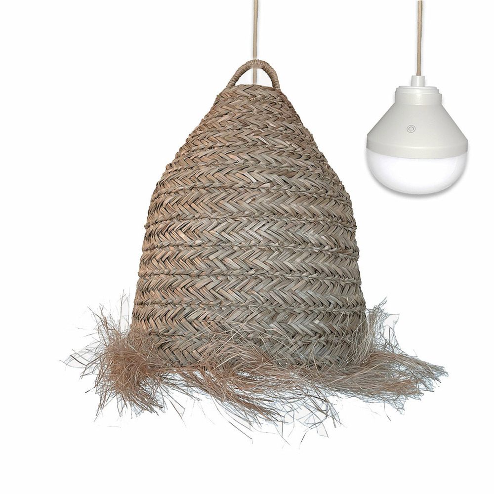 Suspension d'extérieur nomade anafi beige jonc de mer h47cm