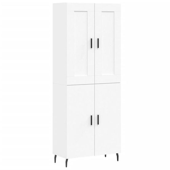 Buffet bahut commode armoire meuble de rangement organisateur cuisine salle de séjour salon haut 69,5 x 34 x 180 cm bois d'in