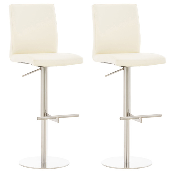 Lot de 2 tabourets de bar cadiz simili cuir inox