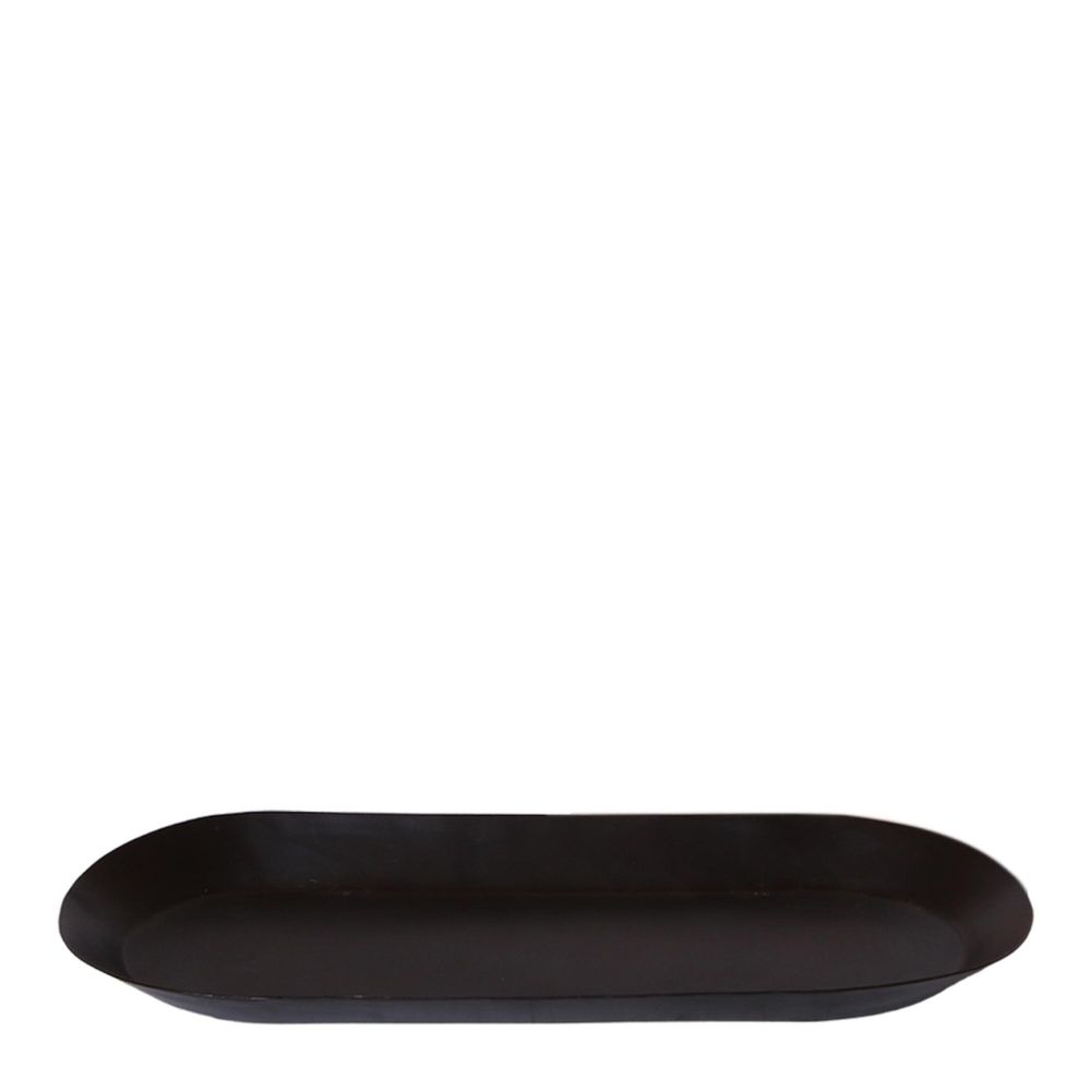 Plateau ovale noir pour plantes