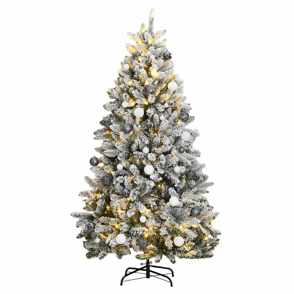 Sapin de noël artificiel articulé 300 led et boules 210 cm