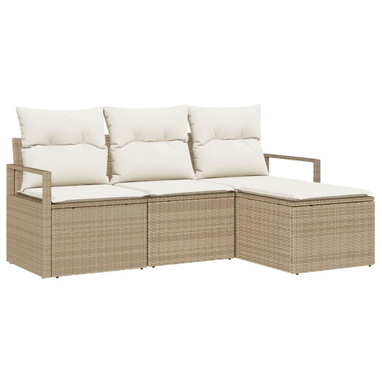 Ensemble de canapé de jardin avec coussin 4 pcs beige et crème