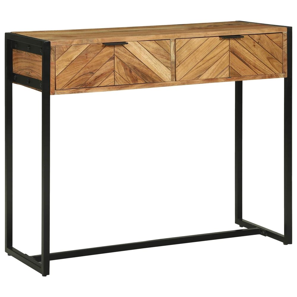 Table console marron 90 x 35 x 75 cm bois d'acacia massif