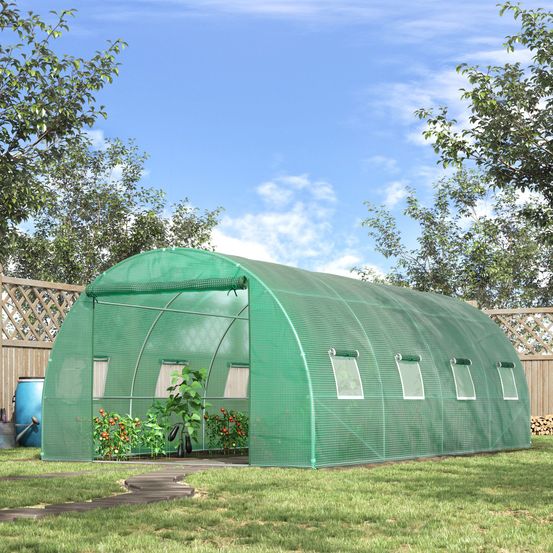 Serre tunnel de jardin acier plastique vert 5,9 x 3 x 2 m potager protection cultures - comfortxl outdoor living