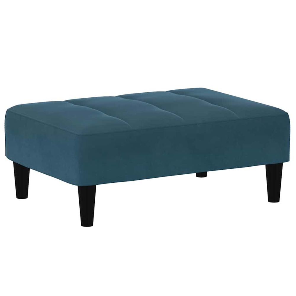 Repose-pied bleu 77x55x31 cm velours