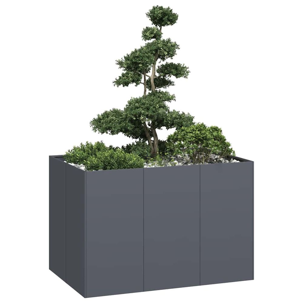 Potager surélevé en acier anthracite 120x80x80 cm