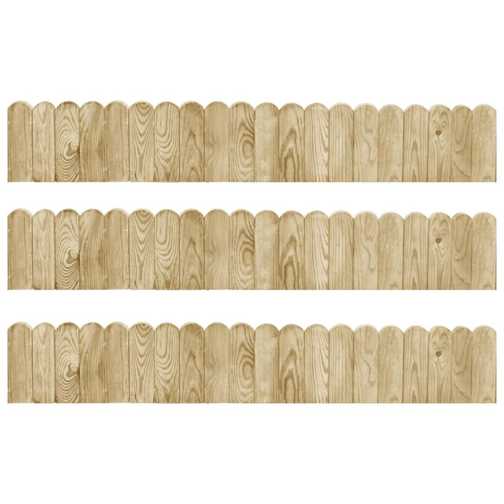 Rouleaux de bordure 3 pcs 120 cm bois de pin imprégné