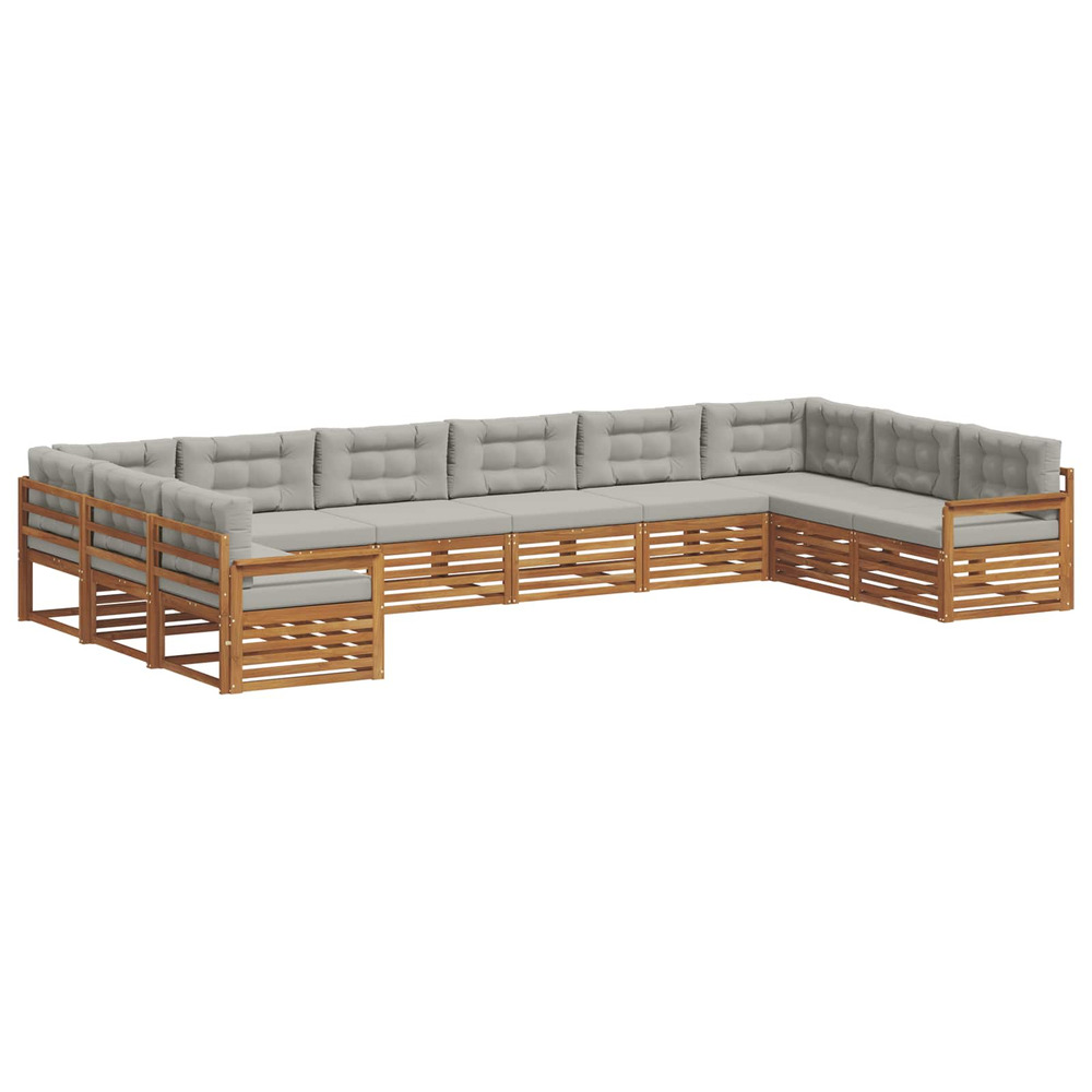 Ensembles de canapés avec coussin 10 pcs gris naturel et clair