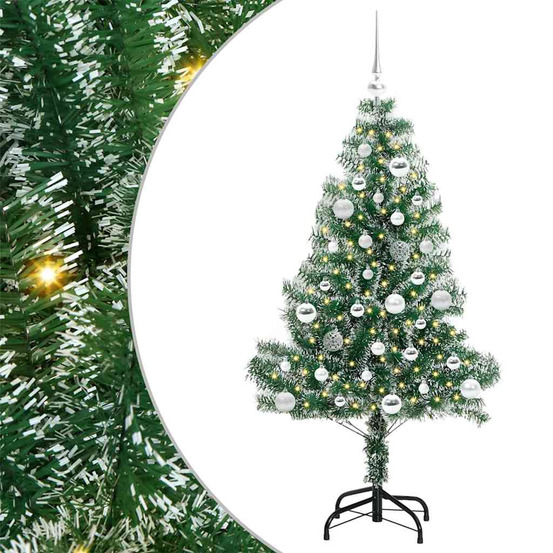 Arbre de noël artificiel floconné de neige avec lumière led