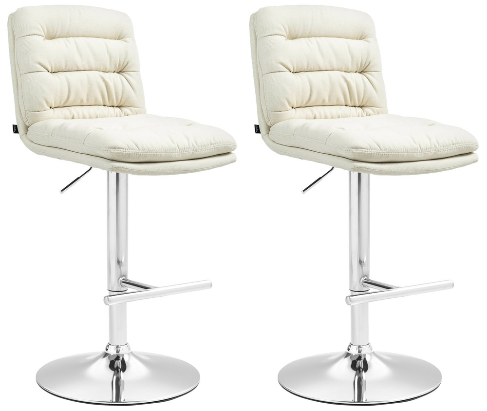 Lot de 2 tabourets de bar damar tissu chrome