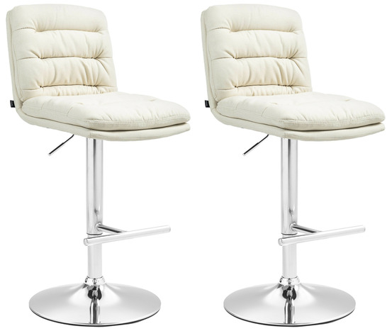 Lot de 2 tabourets de bar damar tissu chrome