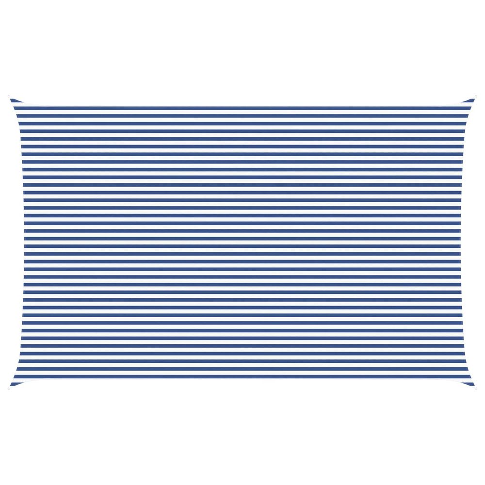 Voile d'ombre bleu et blanc 5 x 8 m 100 % polyester oxford