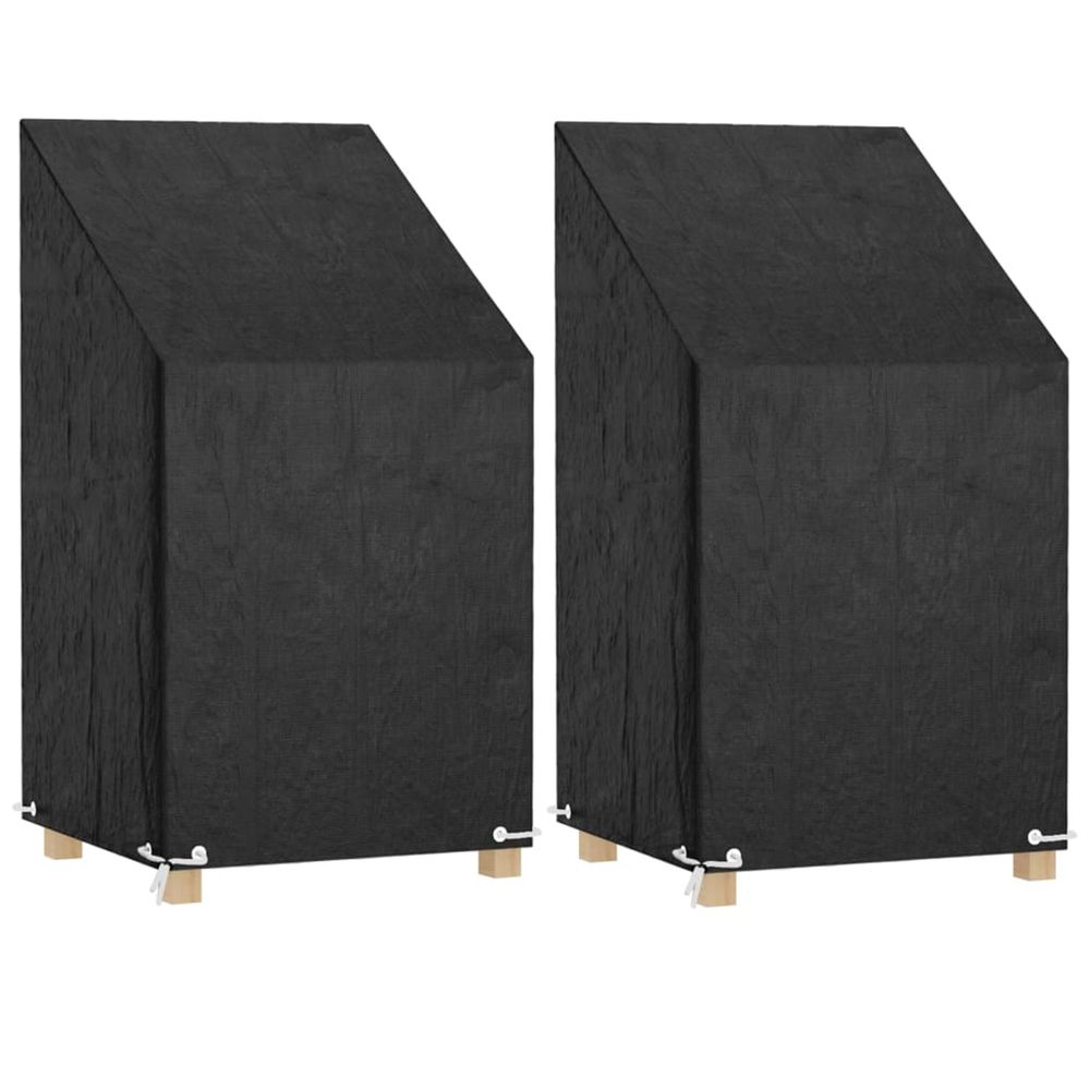 Housses de chaise de jardin 2 pcs 8 œillets 65x65x80/120 cm pe