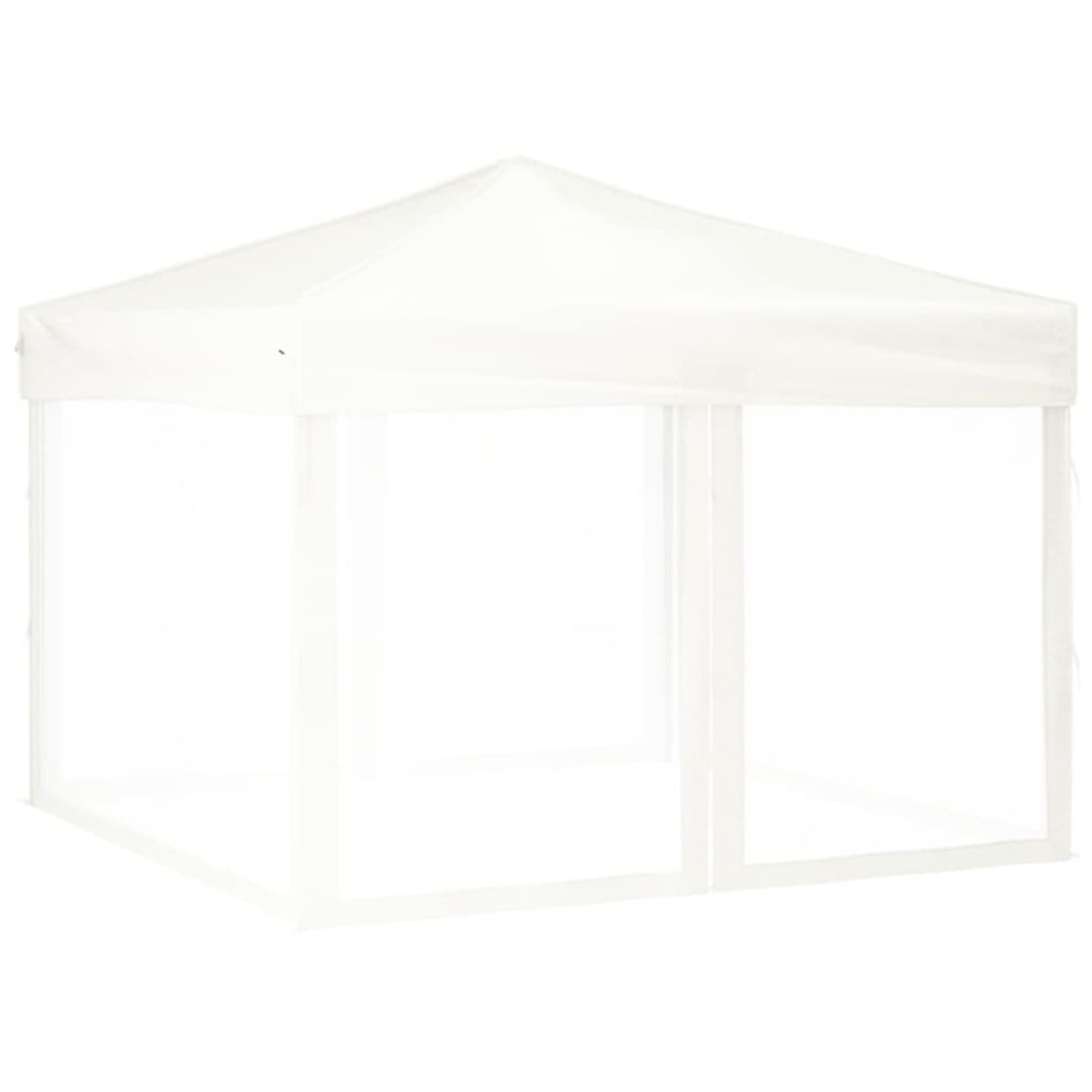 Tente de réception pliable avec parois blanc 3x3 m