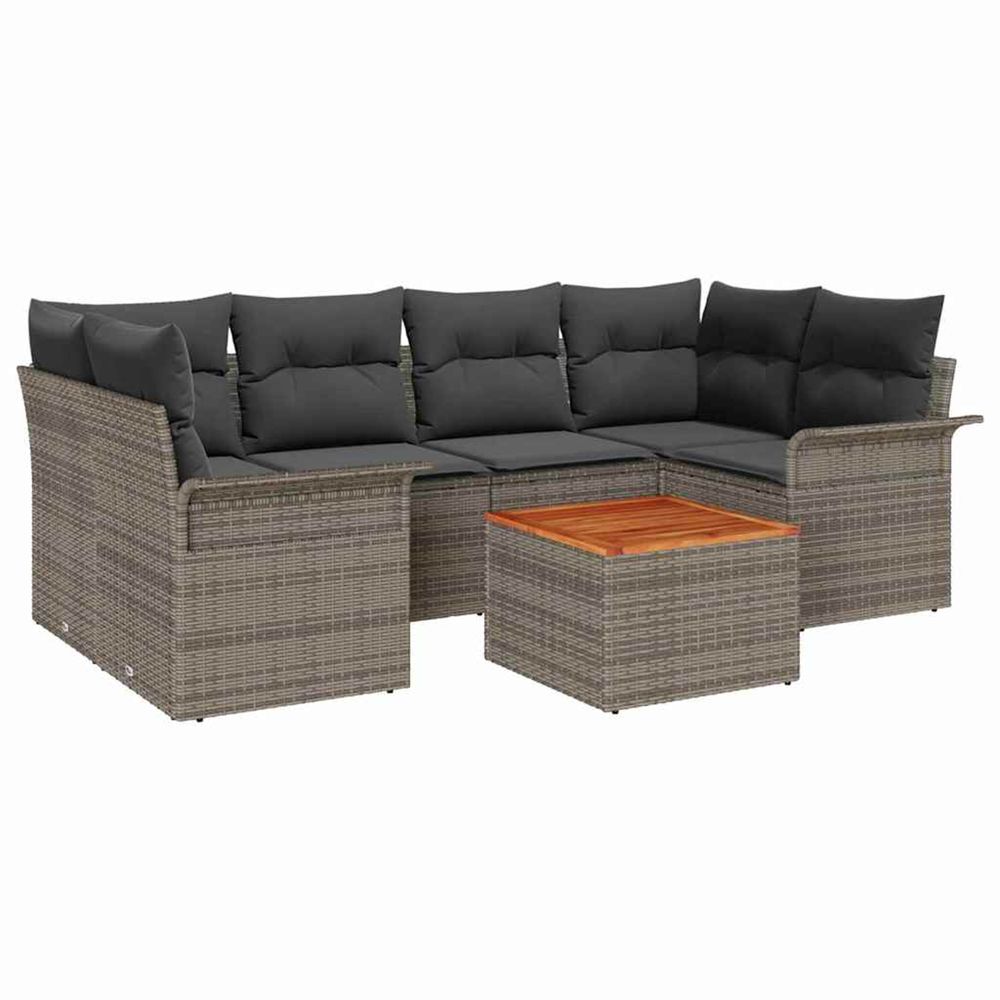 Ensemble de canapé de jardin 7 pc 6-nombre de places gris