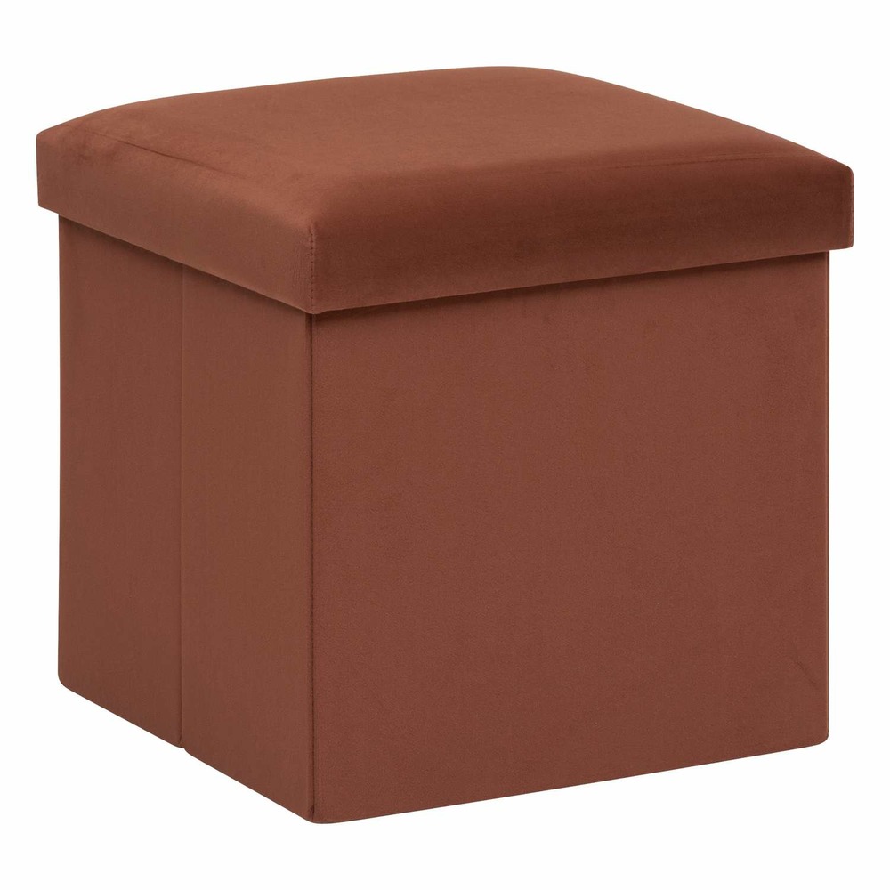 Pouf de rangement pliable en velours