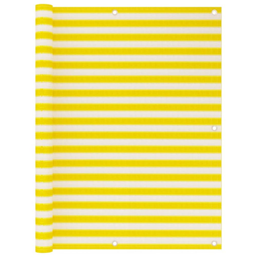 Écran de balcon jaune et blanc 120x500 cm pehd