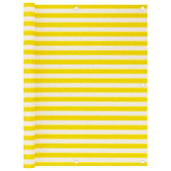 Écran de balcon jaune et blanc 120x500 cm pehd