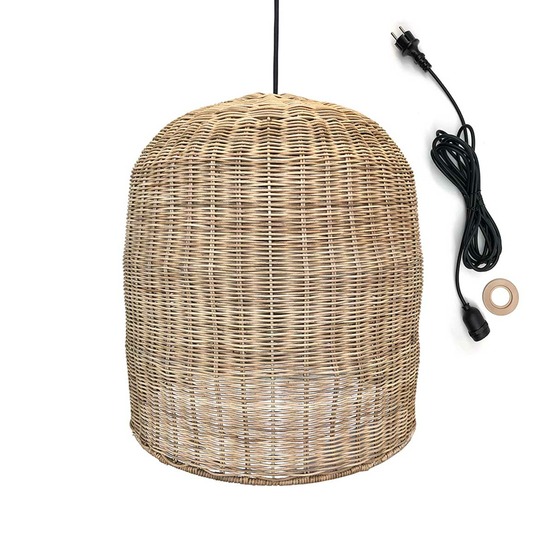 Suspension extérieur giacomo beige rotin d40cm