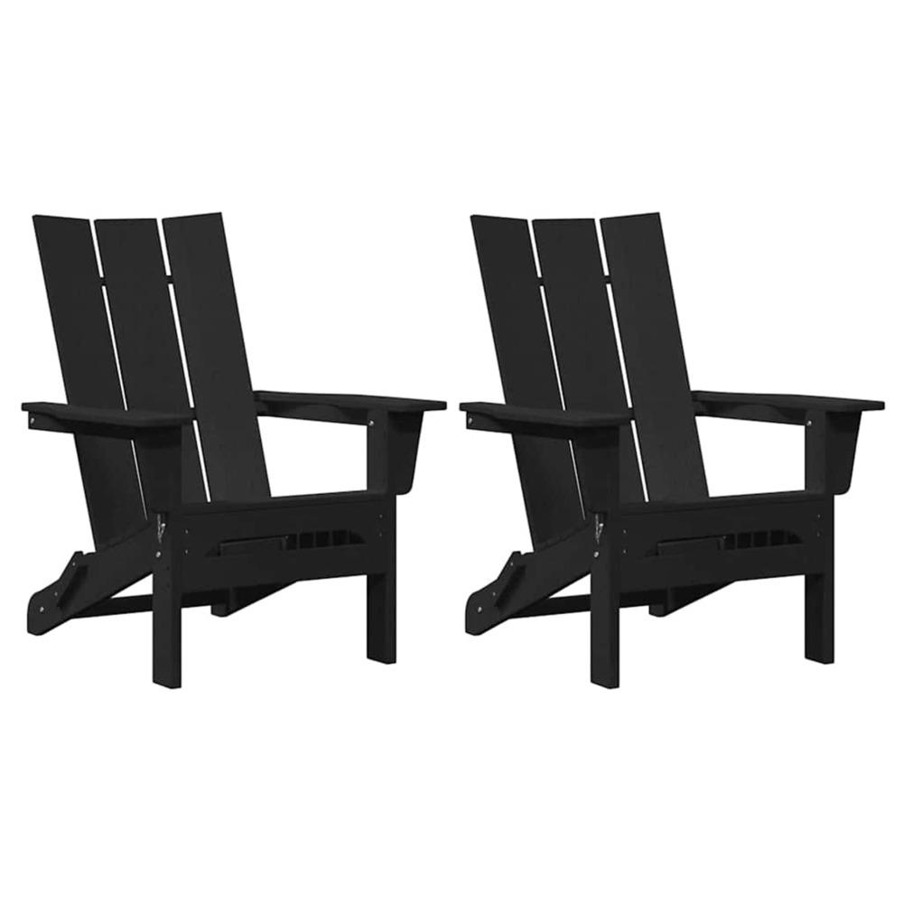 Chaise de jardin 2 pcs noir 80.5 x 74.5 x 92 cm polyéthylène