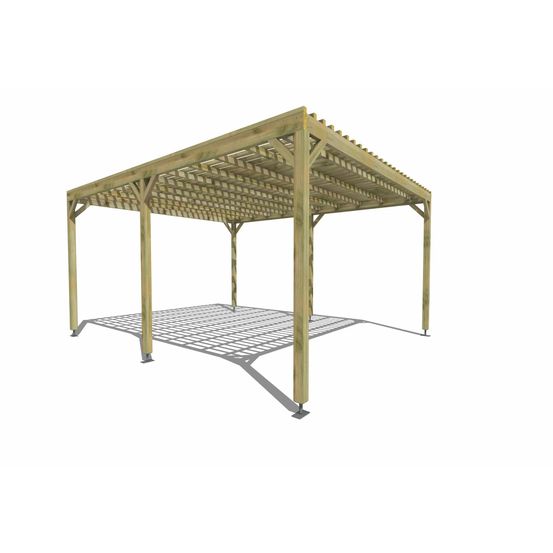 Pergola bois • 4m x 5m • indépendante • sens largeur • lattage bois • livraison comprise