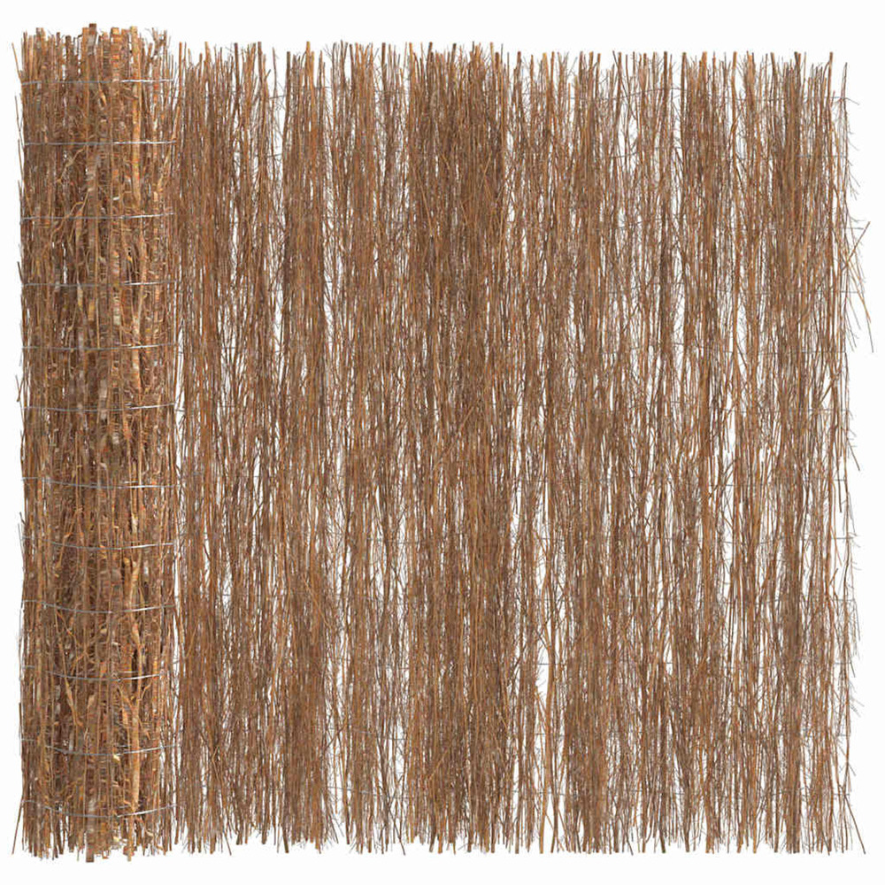 Clôture en brande marron 400 x 125 cm bois de brosse