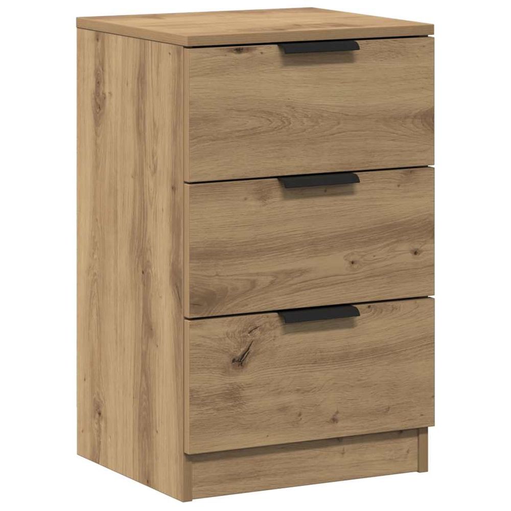 Table de chevet chêne artisanal 40x36x65 cm bois d'ingénierie
