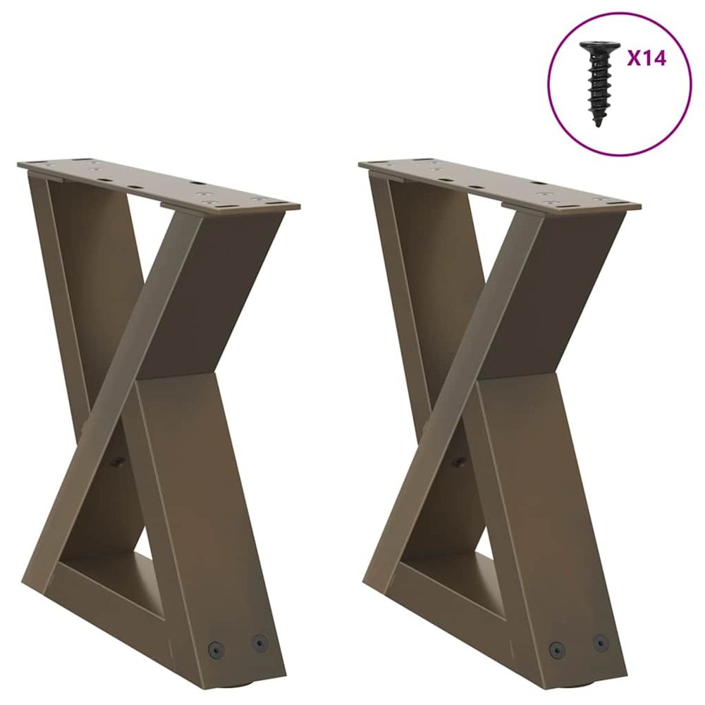 Pieds de table basse 2 pièces acier naturel 30 x (30-31,3) cm acier