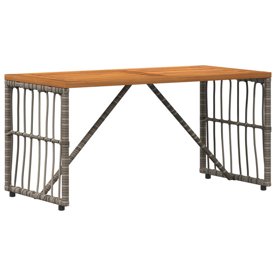 Table de jardin gris 80 x 40 x 40 cm acier et rattan poly