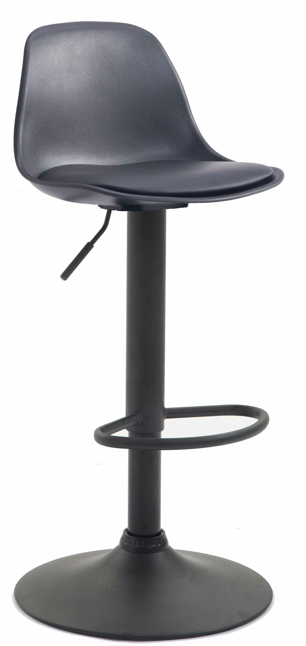 Tabouret de bar kiel simili cuir noir