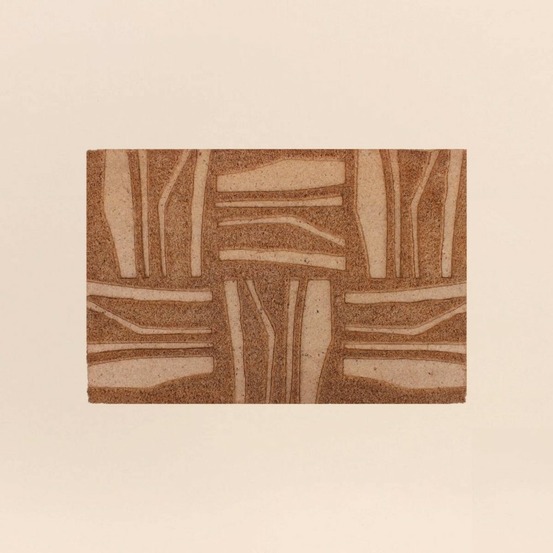 Paillasson coco embossé motifs primitifs 40x60cm