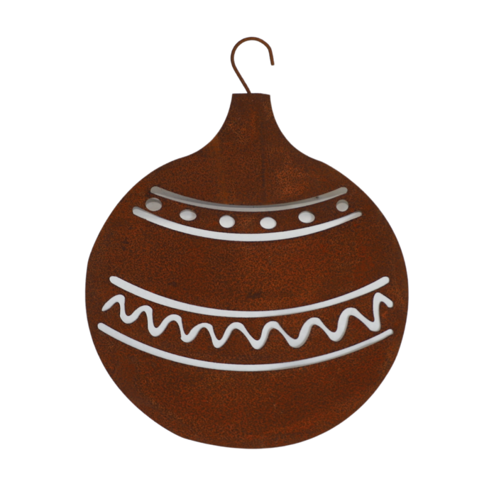 Boule de noël en métal rouillé marron 40 cm
