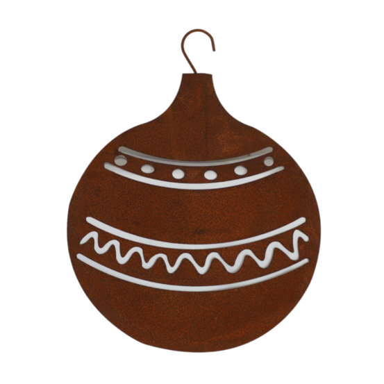 Boule de noël en métal rouillé marron 40 cm