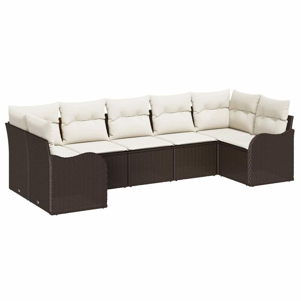 Ensemble de canapé de jardin marron polyrotin