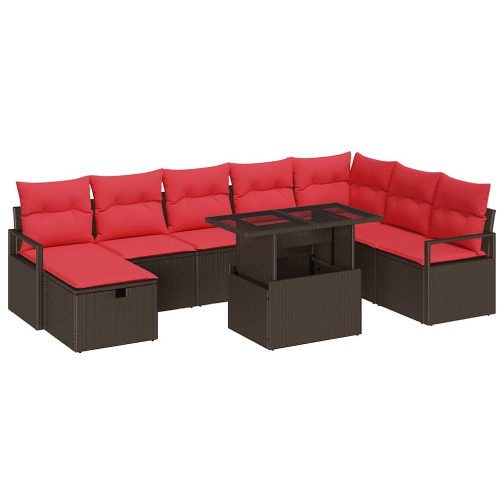 Ensemble de canapé de jardin 9 pc polyrotin