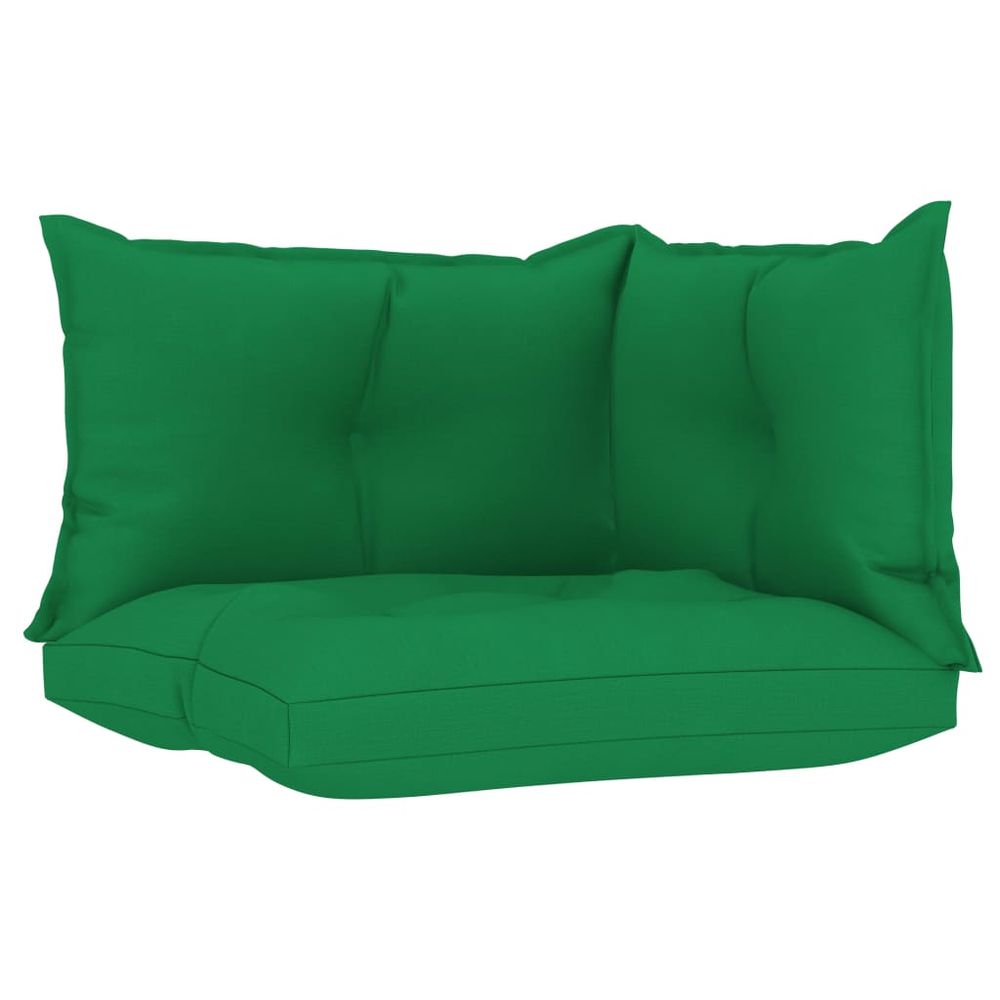 Coussins de palette lot de 3 vert tissu