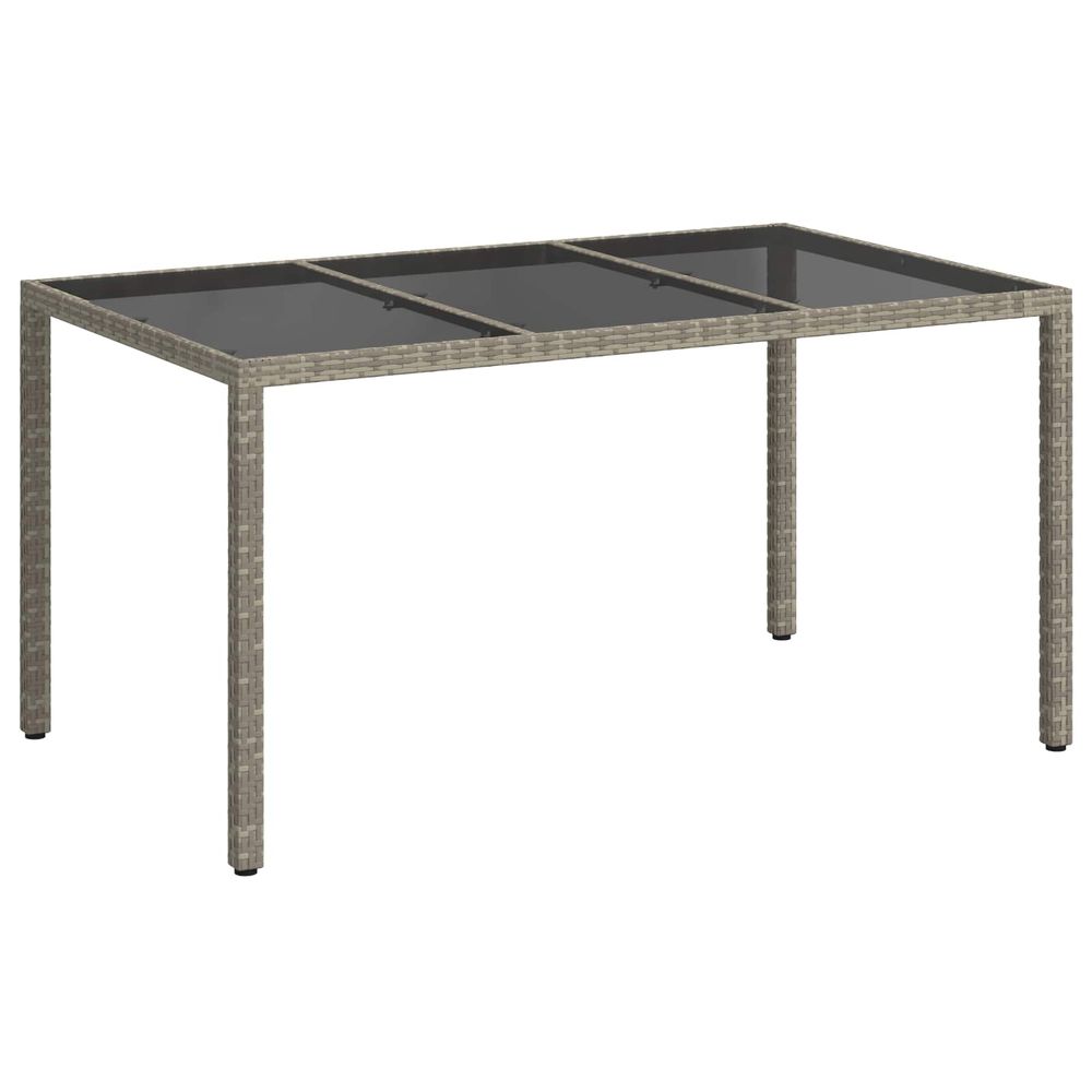 Table de jardin gris 150 x 90 x 75 cm polyrotin