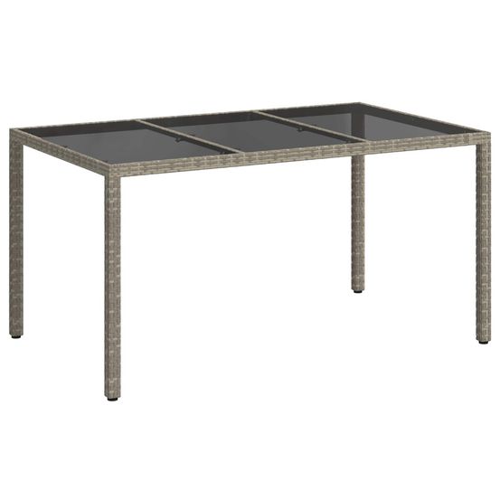 Table de jardin gris 150 x 90 x 75 cm polyrotin