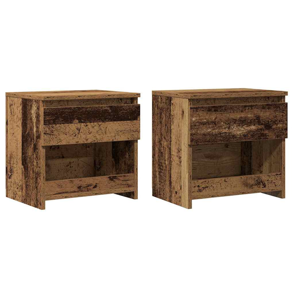 Tables de chevet 2 pcs vieux bois 40x30x39 cm bois ingénierie