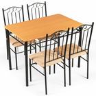 Ensemble table et 4 chaises table à manger avec 4 chaises rembourrées cadre en métal pour cuisine restaurant salon