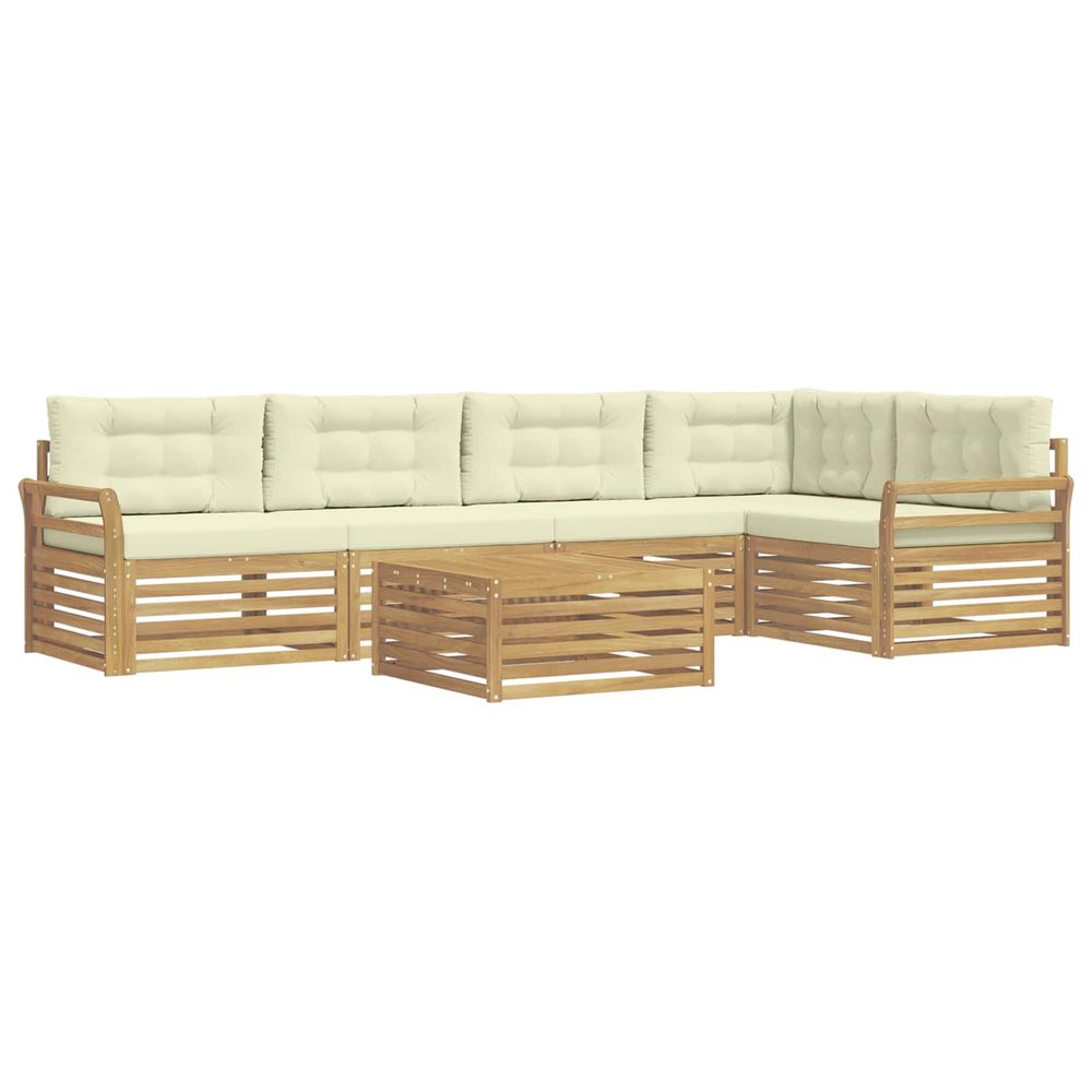 Ensemble de canapés d'extérieur 6 pc blanc et crème polyester
