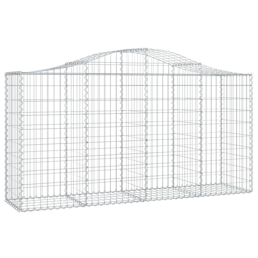 Panier de gabions arqué 200x50x100/120 cm fer galvanisé