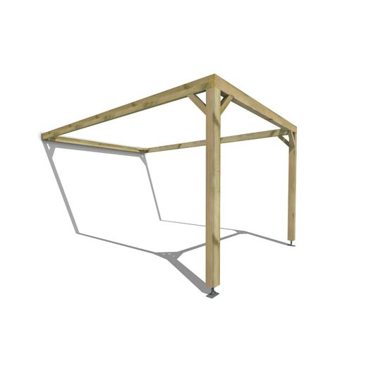 Pergola bois • 3m x 5m • adossée • cadre simple • livraison comprise