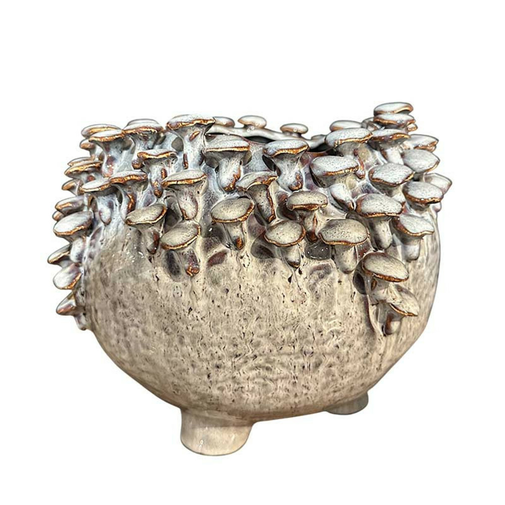 Vase champignons céramique 24x24x21cm